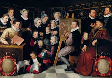 Artysta malujący w otoczeniu rodziny, 1584